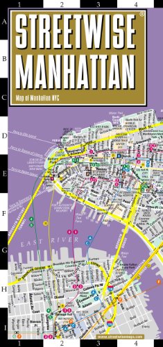Streetwise Manhattan Map - Laminated City Street Map of Manhattan, New York - Folding pocket size travel map with subway map, bus map