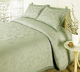 King Size Charlotte Antique Bedspread in Green (Green) (122"L x 128"W)