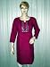 Blue Iris Mirror Embroidery Print Cotton Kurti Tunic Small Size