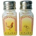 Westland Giftware A Touch of Glass Chicken and Chick Salt and Pepper Shaker Set, 4-Inch