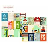 Simple Stories Urban Traveler 3x4 Journal Card Element 1 12x12 Paper