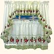 Apple Trellis 52-by-12-Inch Tiered Valance Curtains