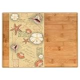 CounterArt Shore Thing Bamboo and Glass Prep and Serve Board