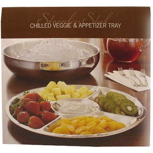 Double Walled Stainless Steel Chilled Veggie & Appetizer Tray