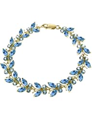 14k Gold Butterfly Bracelet with Genuine Blue Topaz