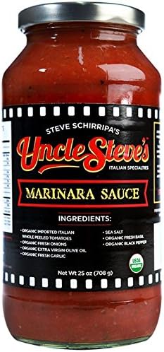 Uncle Steve's Italian Marinara Sauce - Organic Gluten Free - Non Gmo - Kosher -3- 25 Ounce Bottle (pack of 6)