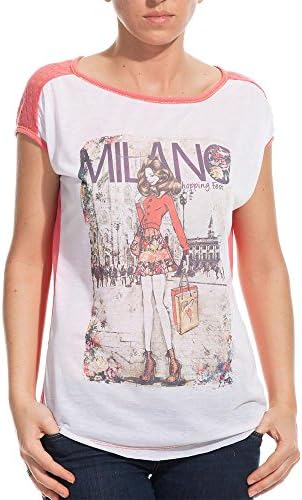 Aseton Womens Metallic Stitching Graphic Pullover Top Pink S/M