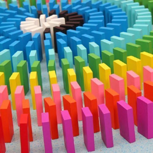 COFFLED® New 120pcs Children Wooden Domino Standard Colors Kids Game Educational Play Toy