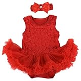 (コ-ランド) Co-land ベビー服 ロンパース 赤ちゃん カバーオール 新生児 ノースリーブ 夏着 子供服 キッズ 女の子 女児 幼児ワンピ 出産祝い 記念写真 レッド M