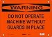 Master Lock S25700 10" Width x 7" Height Polypropylene, Black on Orange Safety Sign, Header "Warning", Legend "Do Not Operate Machine without Guards In Place"