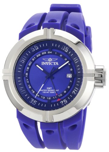 Invicta Men's 0833 Force Collection Contender GMT Blue Dial Blue Polyurethane Watch