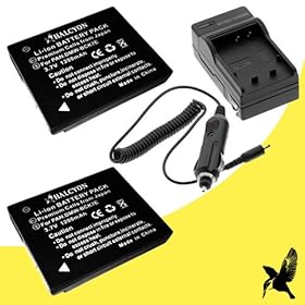 Two Halcyon 1200 mAH Lithium Ion Replacement Battery and Charger Kit for Panasonic DMW-BCK7 and Panasonic Lumix TS20, DMC-FT20, DMC-SZ7, DMC-SZ5, DMC-SZ1, DMC-ZS-27, DMC-FP5, DMC-FH27, DMC-FH25, DMC-FH2, DMC-FH4, DMC-FH5, DMC-FH6, DMC-FH8, DMC-FP7, DMC-S1, DMC-S3, DMC-S5, DMC-FX78, DMC-FX90 Digital 