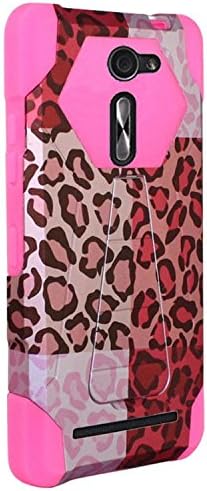 Asus Zenfone Case, Asus Zenfone 2e Case From Crazycover Rubberized Design Dual Layer Hybrid T Kickstand Cover Case (Exotic Cheetah)