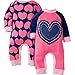 Gerber Girls' 2 Pack Coverall, Hearts, 12 Months