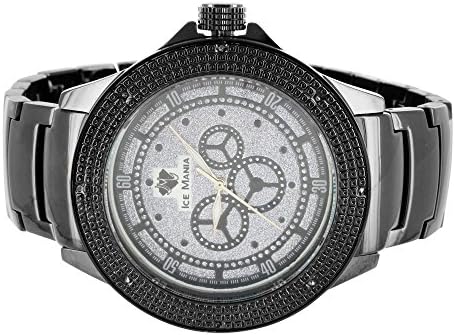 Stainless Steel Casing Ice Mania Ice Time Techno Com KC Bold Mens Diamond Watch