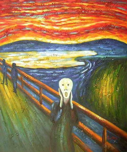 The Scream of Edvard Munch Oil Painting on Canvas Hand Made Replica Finest Quality 24 X 36