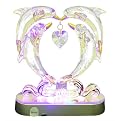 Battery-Operated Color Changing Crystal Dolphins Lamp