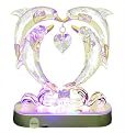 Battery-Operated Color Changing Crystal Dolphins Lamp
