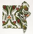 Durable Hand Woven 100% Cotton Silk Screen Print White Floral Napkins 22x22 Inches Set of 12