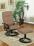 Circular Metal Base Microfiber Plush Massage Recliner Set