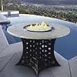 California Outdoor Concepts LaCosta Granite Top Gas Fire Pit - Dining Height, Firebowl Accent: Gas Logs, Granite Type: Pebble, Base Finish: Brown