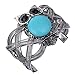 UBBC Vintage Round Rimous Turquoise Alloy Owl Shape Cuff Bangle Bracelet