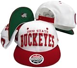 Ohio State Buckeyes White/Red Two Tone Plastic Snapback Adjustable Plastic Snap Back Hat / Cap