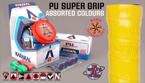 Karakal PU Supergrip replacement racquet grip - tennis / badminton / squash - random single colour