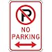 Accuform Signs FRP117RA Engineer Grade Reflective Aluminum Parking Restriction Sign, Legend "NO PARKING" with Graphic and Double Arrow, 12" Width x 18" Length x 0.080" Thickness, Black/Red on White