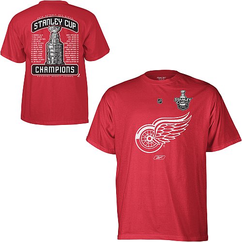 Reebok Detroit Red Wings 2008 Stanley Cup Champions Roster T-shirt