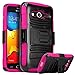 Galaxy Prevail LTE Case,Galaxy Core Prime Case, Nagebee Heavy Duty Hybrid Armor Dual Layer Rhino Kickstand Belt Clip Holster Combo Rugged Case for Samsung Galaxy Prevail LTE ,Samsung Galaxy Core Prime (Holster Combo Pink)