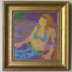 Mermaid I, Original Oil Painting on Canvas By Carmel Art Association Artist Victor Di Gesu - Framed Artwork