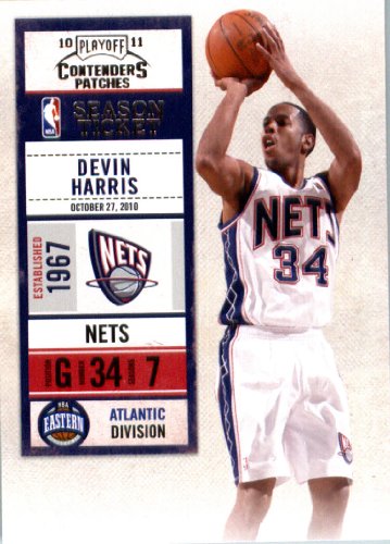 2010 11 Playoff Contenders Plates & Patches Basketball Card # 58 Devin Harris New Jersey Nets In a Protective Screwdown Display Case!