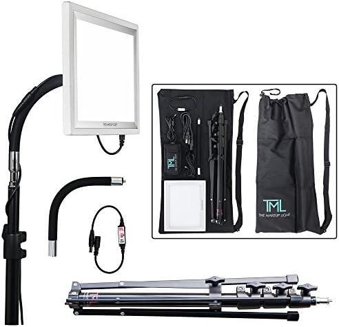The Makeup Light Key Light Starter Kit, Nickel / White with Adjustable Gooseneck, Stand, and Shoulder Bag