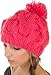 Sakkas Cable Knit Pom Pom Thick Slouch Hat