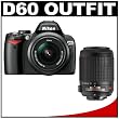 Nikon D60 Digital SLR Camera with 18-55mm AF-S VR Zoom Lens + Nikon 55-200mm AF-S VR Zoom Lens