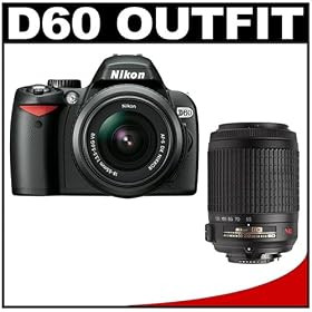 Nikon D60 Digital SLR Camera with 18-55mm AF-S VR Zoom Lens + Nikon 55-200mm AF-S VR Zoom Lens