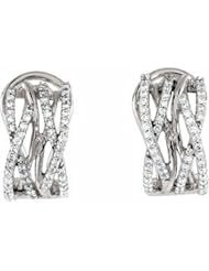 14K White Gold Diamond Earrings - 0.75 Ct. -- LIFETIME WARRANTY