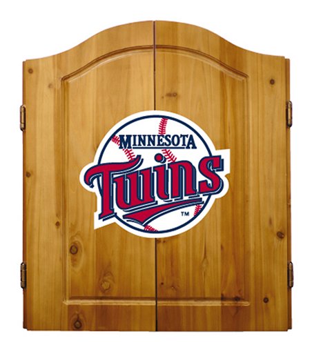 Imperial Minnesota Twins Licensed Solid Pine Cabinet and Bristle Dartboard Set