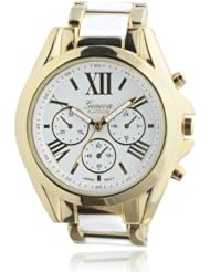 Brinley Co. Womens Roman Numeral Metal Link Watch