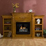 Thompson Gel Fireplace with Bookcases - Plant Oak