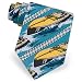 Retro Speedboats Tie by RM Style - Blue Silk