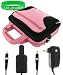 4n1 Combo Dell Inspiron Mini IM10-2867 10.1-Inch Deluxe Netbook Carrying Case with Car Charger and AC Power Adapter Charger - Pink