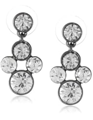 Nine West "Crystal Ball" Hematite-Tone Crystal Drop Earrings