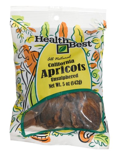 Health Best Apricots California Unsulphered, 5-Ounce Units (Pack of 4) by Health Best