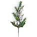 Factory Direct Craft Artificial Pine Pick Accented with Silver Ball Ornament and Silver Glitter For Floral Arranging, Crafting and Creating