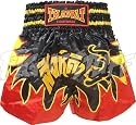 Thawat Black Martial Arts Tiger Flame Muay Thai Boxing Shorts