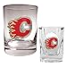Calgary Flames NHL Rocks Glass & Square Shot Glass Set - Primary Logo by Great American Products