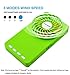 Topwell Hand-held fan Ultra-thin Electric-Powered Cooler 3 Speeds Portable Mini USB Summer Fan Rechargeable Pocket Fan Personal fan with 18650 Rechargeable Battery (Green)