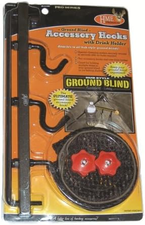 HMEDurable Easy-To-Attach Convenient Versatile Hunting Ground Blind Accessory Hook with Drink Holder and Two Hooks